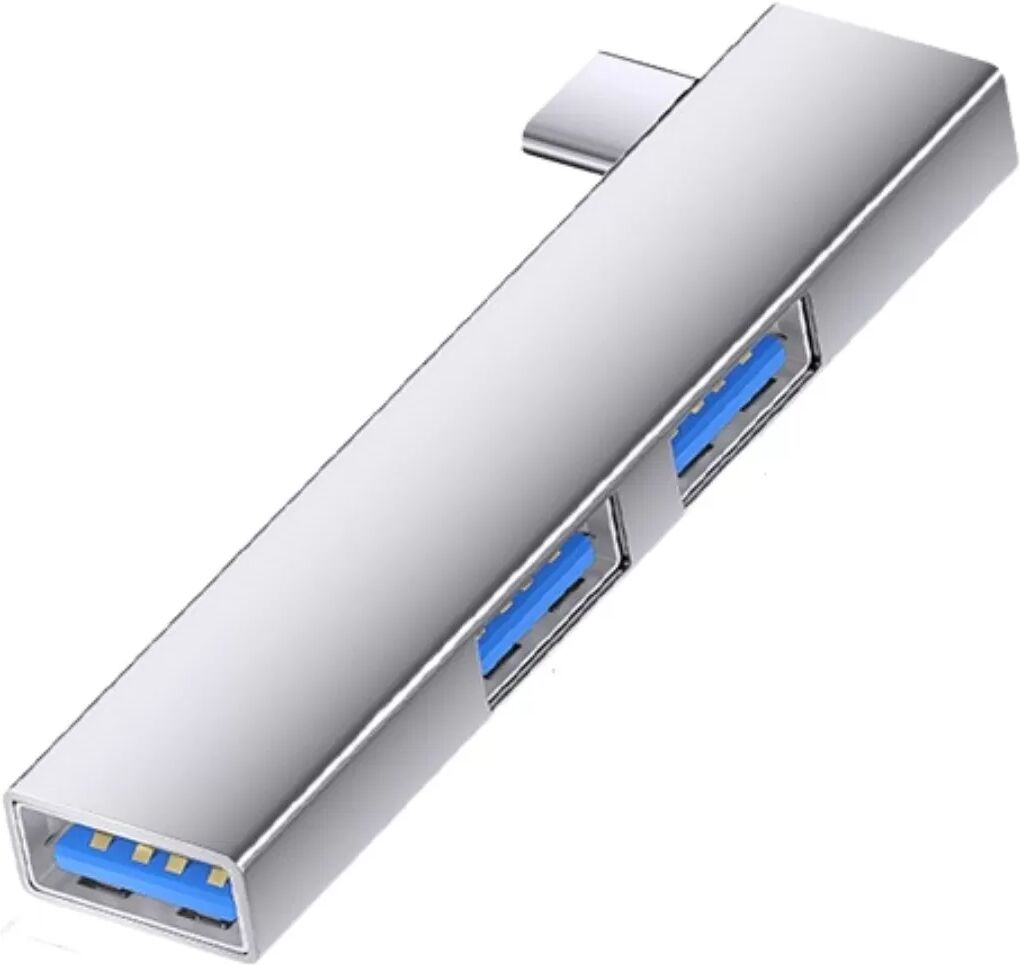INF Multi-Port-Expander: TYPE-C auf Dual USB 2.0 + USB 3.0 Adapter für Laptops und mehr Silber