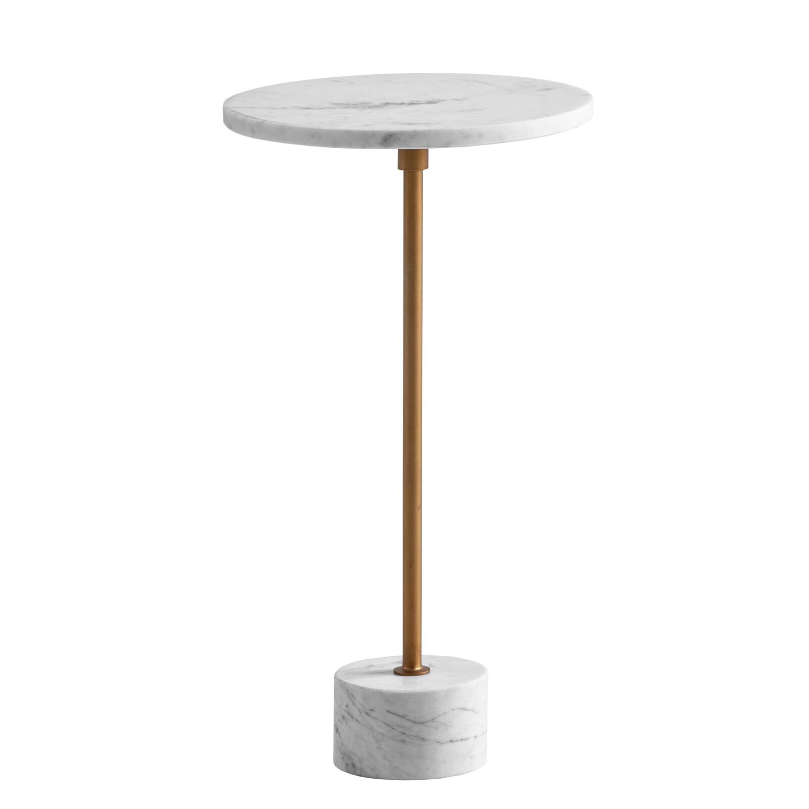 WOHNLING WL7.208 Beistelltisch Echter Marmor / Metall 30x30x60 cm