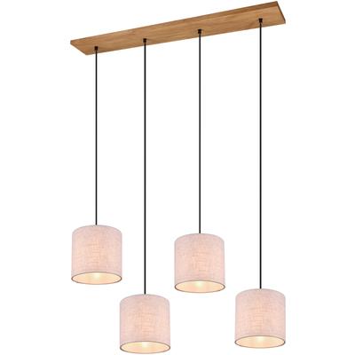 TRIO LEUCHTEN Pendelleuchte "Elmau", grau (nickelfarben), 4, Ø 18cm H: 150cm, Leuchten, Hängeleuchte, Hängelampe, Leuchtmittel tauschbar, Pendelleuchte
