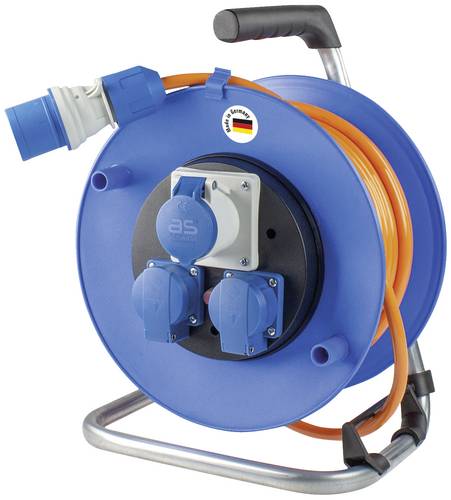 AS Schwabe 10170 Kabeltrommel 25m Orange CEE-Stecker 16A 3polig