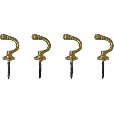 Raffhaken INDEKO "Tours, rund", gold (messingfarben, matt), Ø:3cm, Metall, Raffhalter