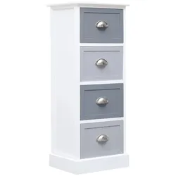 Helloshop26 - Praktischer Beistelltisch mit 4 Schubladen 35 x 30 x 90 cm moderner Stil Inneneinrichtung weißes Holz 02_0046459
