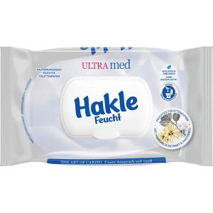 Hakle Feuchtes-Toilettenpapier Feucht, Ultra Med, ohne Parfüm & Farbstoffe, beruhigend, 42 Tücher