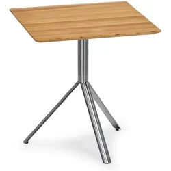 Trio Garten Bistrotisch eckig Edelstahl Teak 70x70 cm
