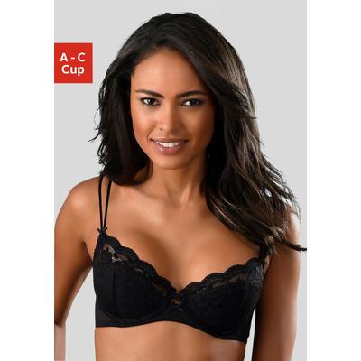 Push-up-BH S.OLIVER "Spitzen-BH, Dirndl-BH", Damen, Gr. 85, Cup A, schwarz, Spitze, Obermaterial: 60% Polyamid, 35% Polyester, 5% Elasthan, BHs BH Spitzenwäsche Push-up-BH Spitzen-BH Bügel-BH Hochzeitswäsche Dirndl-BH Hochzeitsdessous Schalen-BH,...
