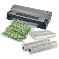 Solis Vakuumiergerät mit Marinierfunktion, Set inkl. 60 Beutel & 4 Rollen