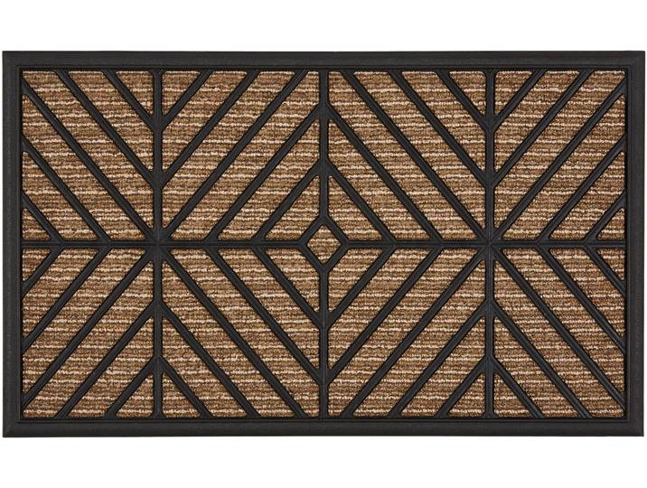 Fussmatte ASTRA Border Graphic , braun, B:45cm H:8mm L:75cm, Gummi, Kunstfaser, Teppiche, Fussmatte, Türmatte, Schmutzfangmatte, rutschfest, In und Outdoor