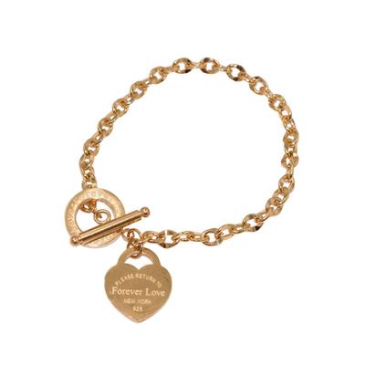 Armband FIRETTI "Schmuck Geschenk Armschmuck Armkette Herz LIEBE", gold (gelbgoldfarben), Armbänder, Damen, 20cm, Edelstahl, Armband, Made in Germany