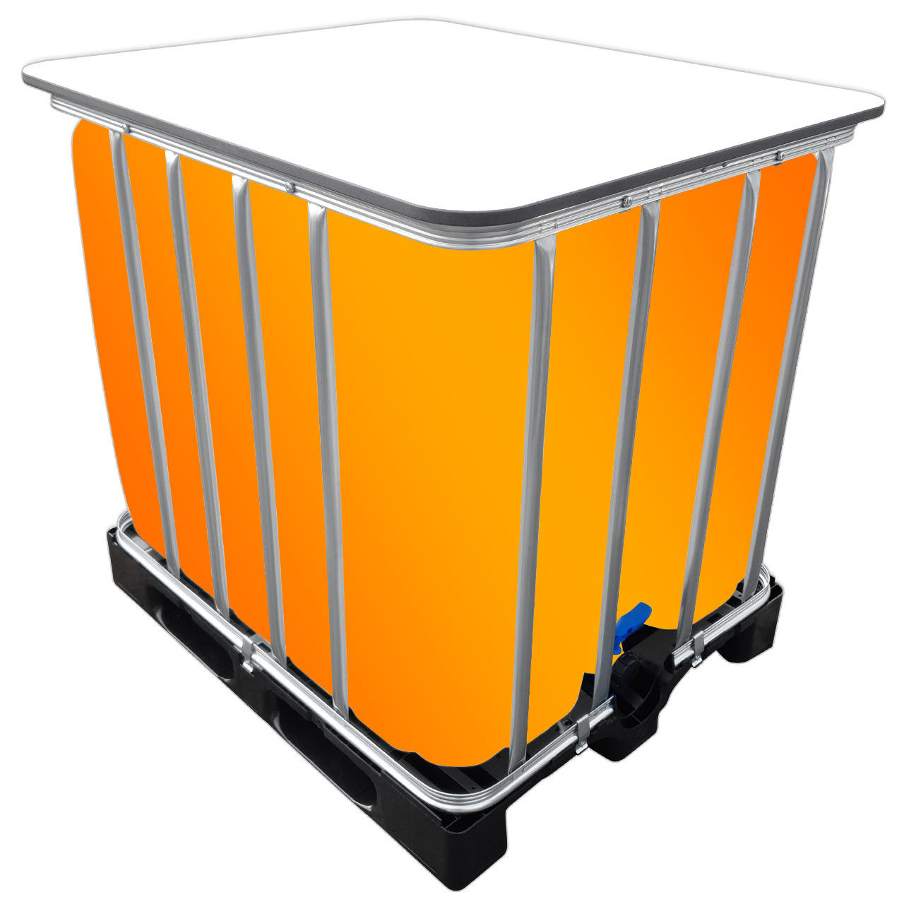 REKUBIK 1000l IBC LED Kubik® Stehtisch auf PE-Palette