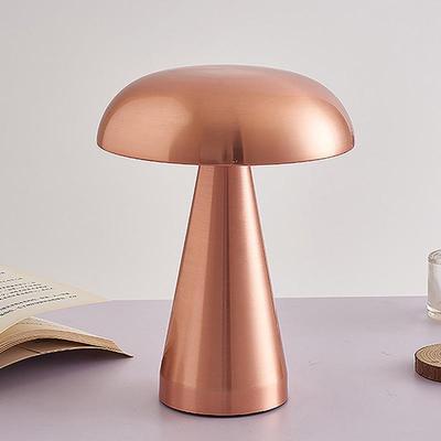 United Rechargeable Mushroom Table Lamp Dimmable Bedside & Bar Light rose Gold