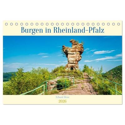 Burgen in Rheinland-Pfalz (Tischkalender 2026 DIN A5 quer), CALVENDO Monatskalender
