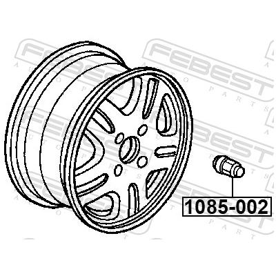 FEBEST Radmutter 1085-002 für GM Chrysler ISUZU