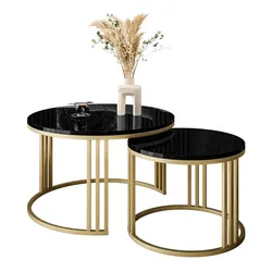 COUCHTISCH 2 in 1 LORI GOLD Hochglanz