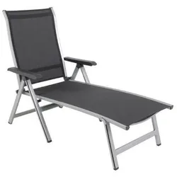 MWH Gartenliege Kedline, Alu/Textilene Textilene Anthrazit / Silber