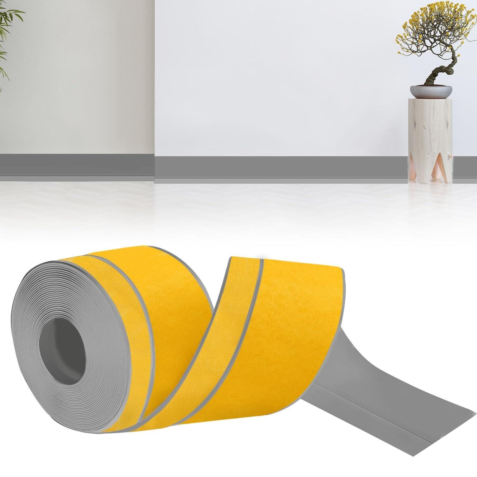 Merkloze zelfklevende PVC plinten, 12 meter, flexibel voor keuken en badkamer