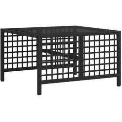 vidaXL, Gartenlounge, 3-teiliges Ecksofa-Set für den Garten mit Kissen, schwarzes Polyrattan
