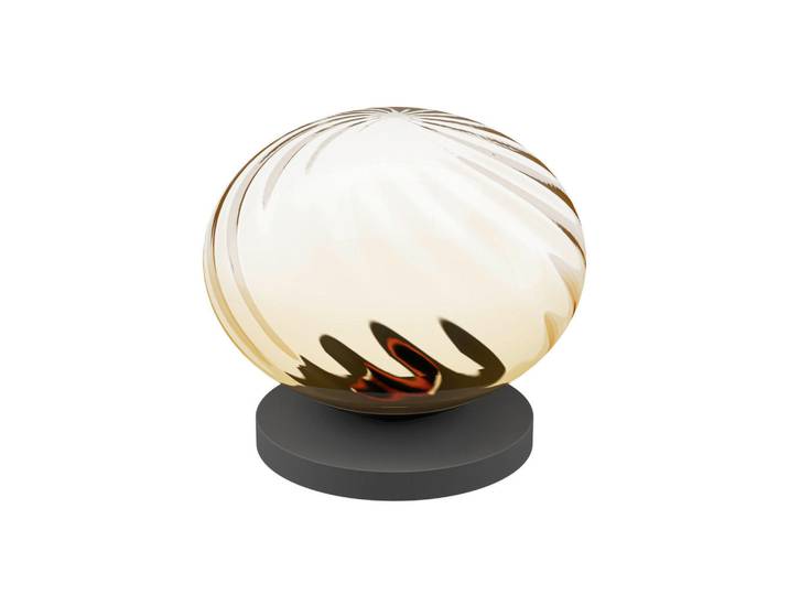 Eglo Led-Tischleuchte, Schwarz, Senfgelb, Metall, Glas, 22 cm, Lampen & Leuchten, LED Beleuchtung, LED-Tischleuchten