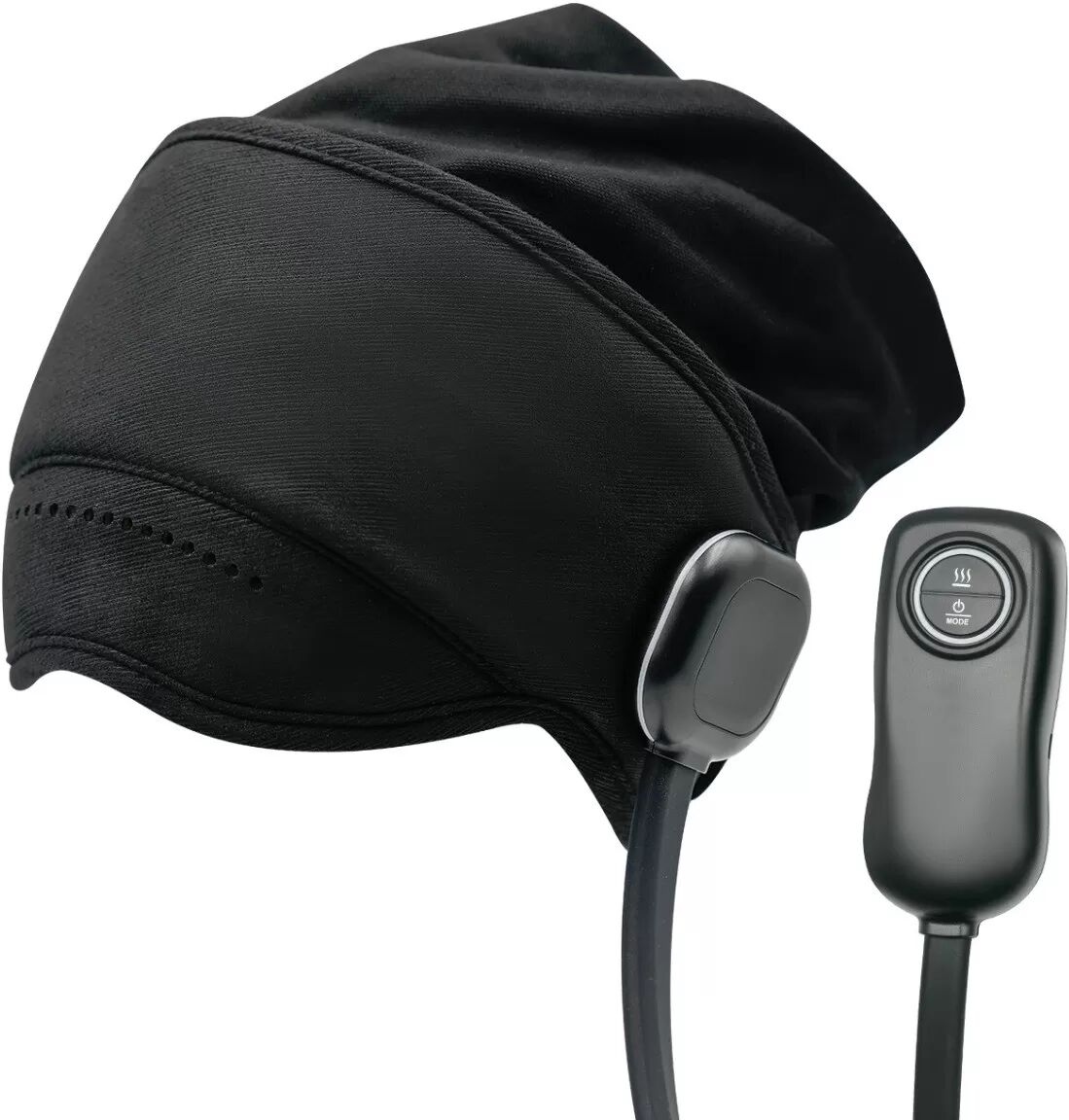 INF Wiederaufladbares Kopf- und Augenmassagegerät 2500mAh mit Airbag-Massage und konstanter Wärme (45°-50°) Schwarz