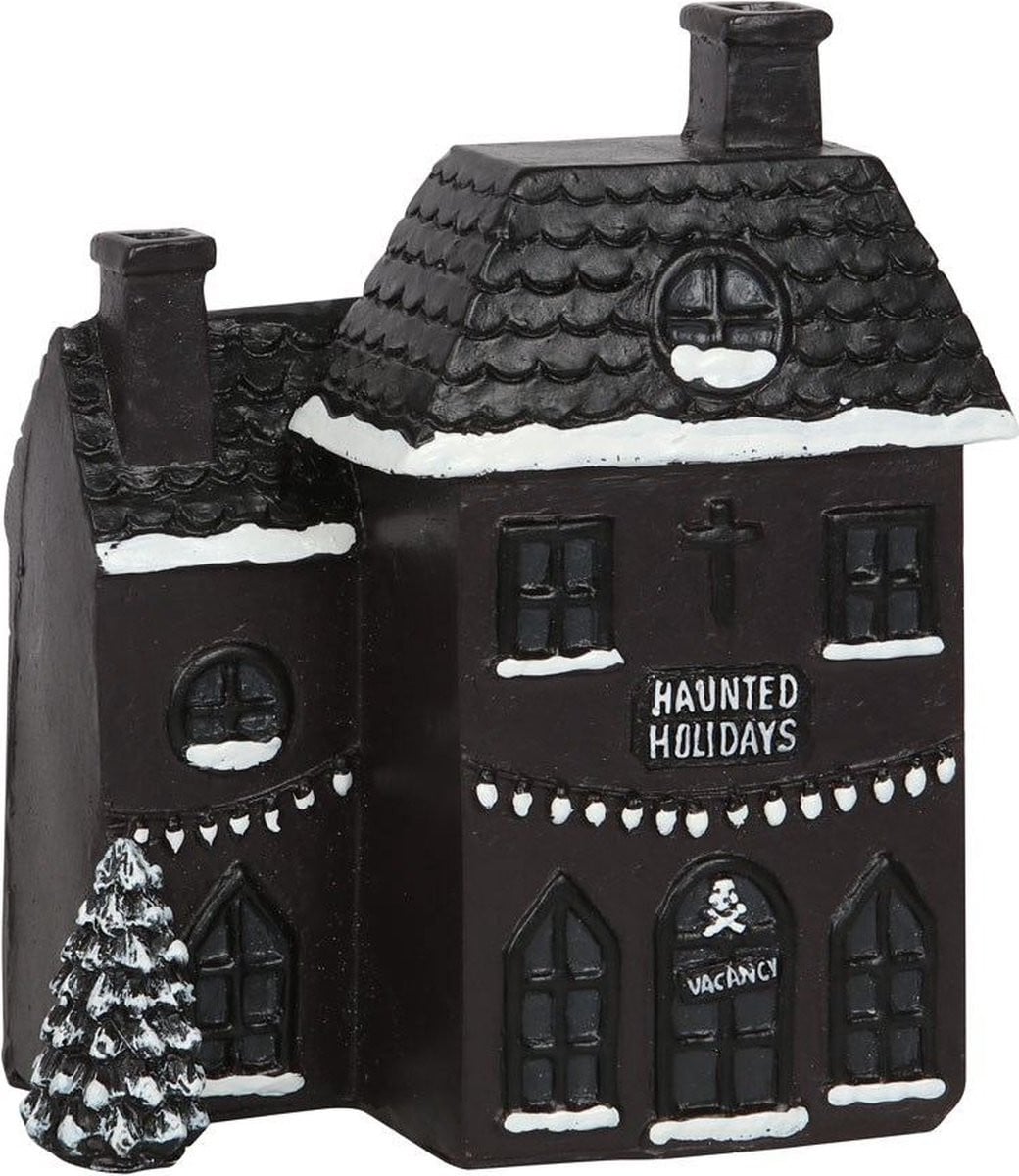 Something Different Haunted Holiday House Wierookkegelbrander Zwart - 14 x 12 cm