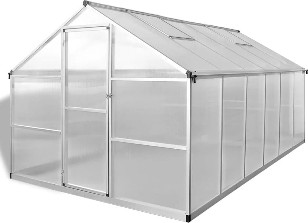 vidaXL Kas met fundering van versterkt aluminium, 9,025 m²