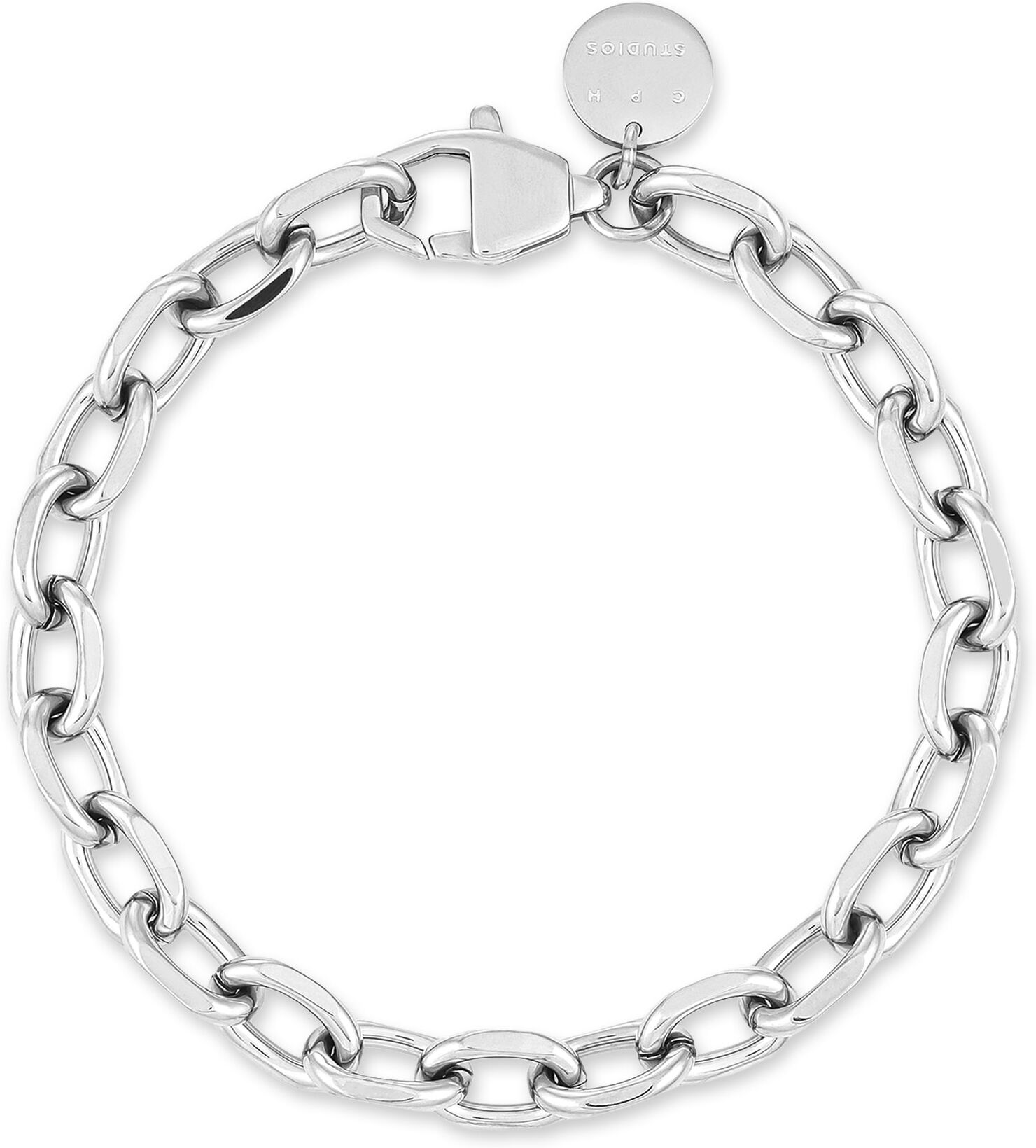 Edelstahlarmband COPENHAGEN STUDIOS "Schmuck Geschenk Edelstahl Armkette Basic Chunky", silber (edelstahlfarben), Armbänder, Damen, 22cm, Edelstahl, Edelstahlarmband