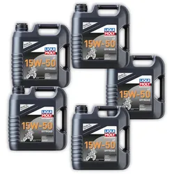 5x Motorbike 4T 15W-50 Offroad LIQUI MOLY 3058 4 Takt Motoröl Motorrad Motor Öl 4L