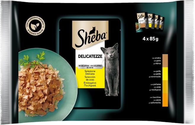 Sheba Delicatezze Seleção de Aves em Gelatina 13 uds x 4 uds