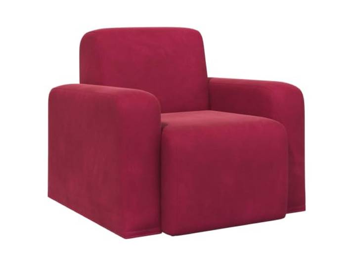 Sessel Samt Velour Rotwein mit Sperrholz und Schaum Breite Armlehnen, weicher Schaumstoff, stabiles Sperrholz, pflegeleicht, modernes Design