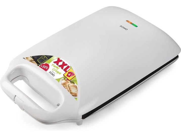 DOMO DO9064C Croque Family XXL - Tosti Apparaat – Croque Monsieur toestel – 4 tosti’s – Wit