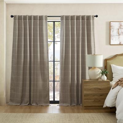 Threadmade Sawyer Windowpane Plaid Blackout Window Curtain Panel