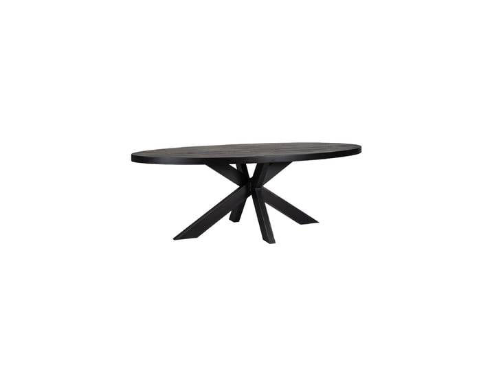 Ovaler Massivholz Esstisch „Watson“ 235 x 110 cm Schwarz Richmond Interiors