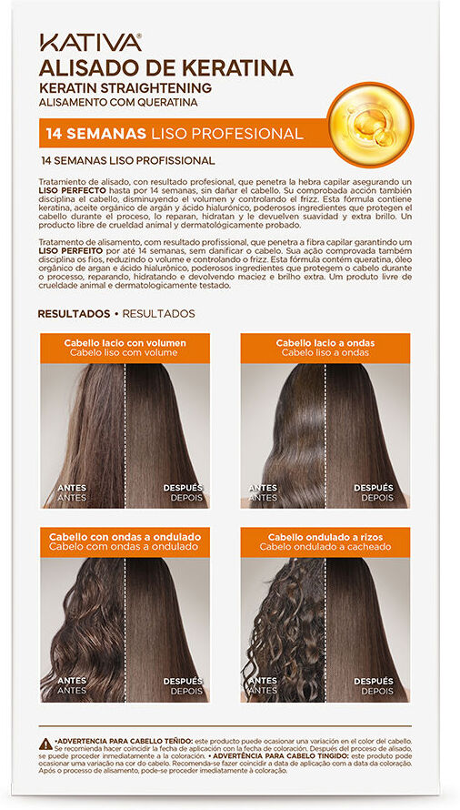 Kit de lissage brésilien professionnel à la kératine Kativa 4 pièces