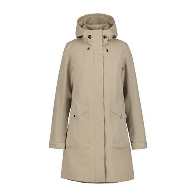 Outdoorjacke ICEPEAK "Icepeak Mantel Ulysses", Damen, Gr. 36, beige (kitt), Stoff, 100% Polyester, normal, Jacken Outdoorjacke