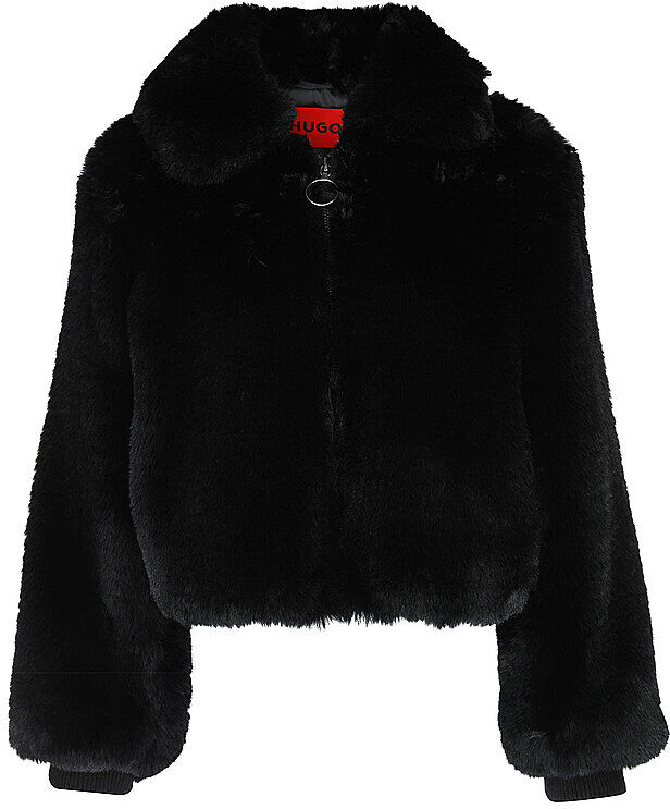 HUGO Jacke in Felloptik FABI schwarz   L L