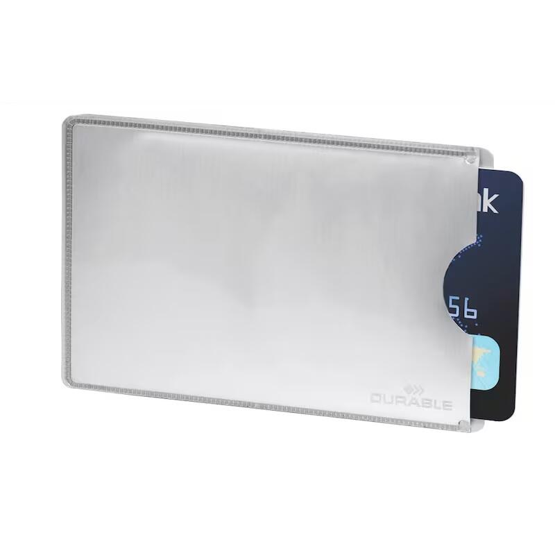 DURABLE Kreditkartenhülle 5,4 x 8,6 silber 890023