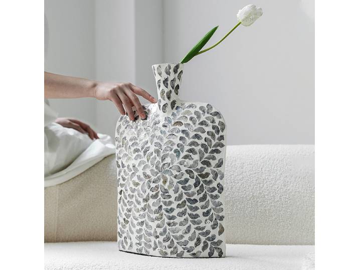 AhunderJiaz Wabi Sabi Style coquille naturelle Vase table fleur arrangement artisanat chambre bureau Art décoration accessoires pour la maison
