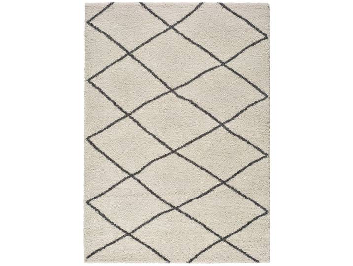 Tapis shaggy ethnique blanc/crème/noir 160x230 cm