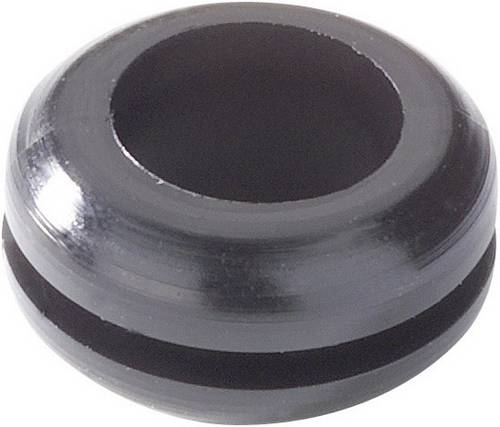 HellermannTyton HV1215-PVC-BK-N1 Kabeldurchführung Klemm-Ø (max.) 6mm Plattenstärke (max.) 1mm PVC Schwarz