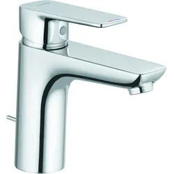 KLUDI PURE&STYLE Waschtisch-Einhandmischer, Auslaufhöhe 100mm, mit Metall Ablaufgarnitur, 402900575, Farbe: Chrom