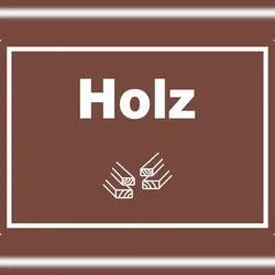 HB-Druck Holz Mülltrennung Aufkleber Text Symbol Balken A2 (420x594mm)
