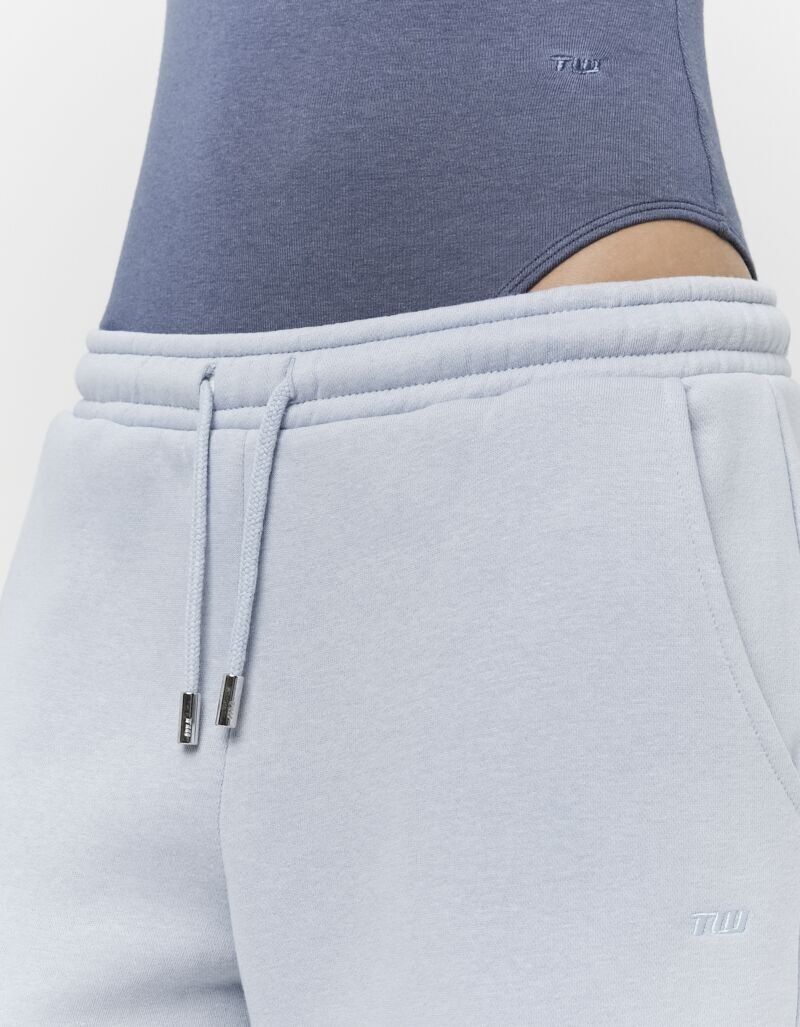 Sweathose TALLY WEIJL "SPACOWIBY", Damen, Gr. 34, N-Gr, blau (kentucky blau), Sweatware, Obermaterial: 65% Baumwolle, 35% Polyester, unifarben, lang, Hosen Sweathose, Baumwollmischung, weit kentucky blau 34, N-Gr