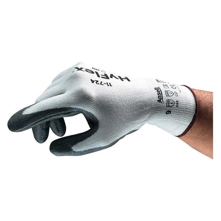 Ansell Schnittschutzhandschuhe HyFlex 11-724 Grösse 9 weiss/grau EN 388 PSA-Kategorie II (9) (11-724-9)