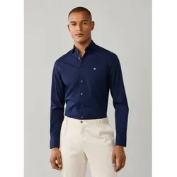 Hackett London für Herren. HM3010764 Hemd Ess Stretch Pop Marineblau (M), Lässig, Baumwolle, Klassisch, Langarm