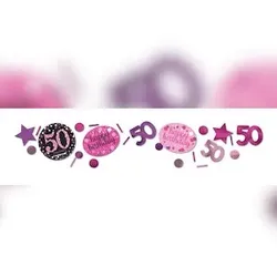 50. Geburtstag Konfetti pink schwarz