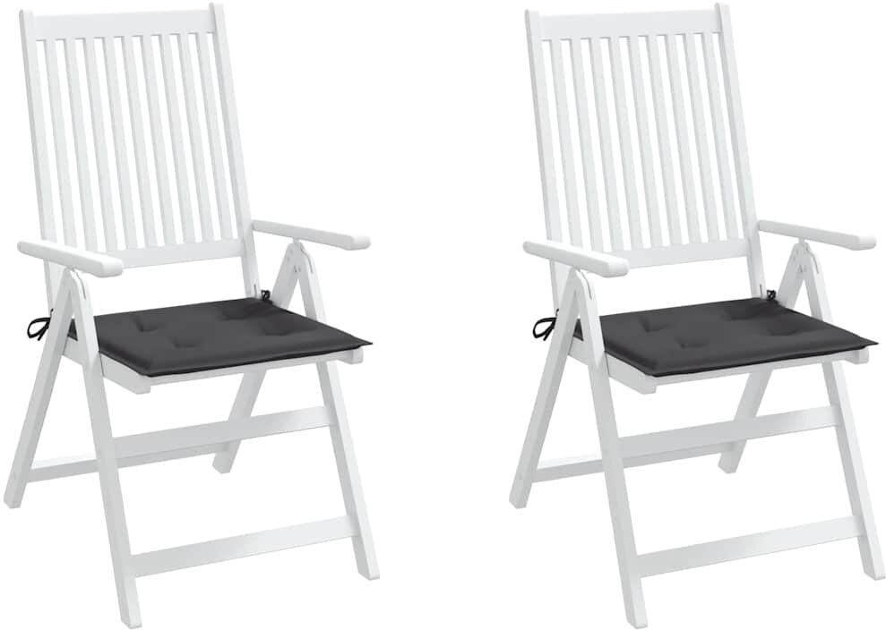 vidaXL Coussins de chaise de jardin lot de 2 anthracite 50x50x3 cm