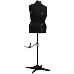 vidaXL Schneiderpuppe Verstellbar Weiblich Schwarz L Größe 44-50
