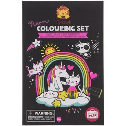 Tiger Tribe 3760258 Neon Colouring Sets/Uorn&Friend Aquarell-Kits, bunt