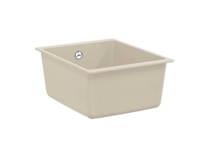 vidaXL Granitspüle Waschbecken 80% Quarz und 20% Harz 370 x 460 mm Beige, Rechteckig, 5/370 cm, (1 St)