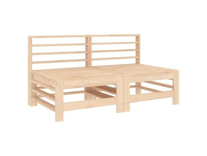 Coespram Garten Mittelsofa 2er Set Modular Massivholz Kiefer 57.5 cm Modulare Sitzelemente aus naturbelassenem Kiefernholz fuer individuelle Kombinationen auf Balkon Terrassen und Innenhof.