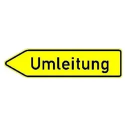 Magni, Sicherheitskennzeichnung, VKZ.454-10, 1250x350mm Umleitung linksweisend RAL-Gütezeichen Folie RA1